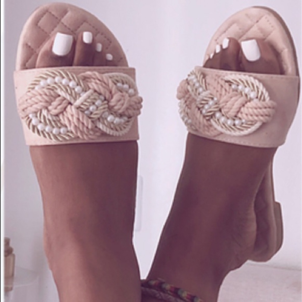 Pink flat sandals
